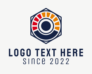 Cloud Server - Digital Camera Hexagon logo design