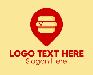 Casual Dining - Burger Location Pin logo design