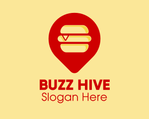 Hive - Burger Location Pin logo design