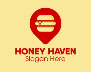 Beehive - Burger Location Pin logo design