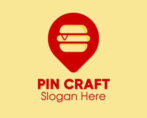 Pin - Burger Location Pin logo design