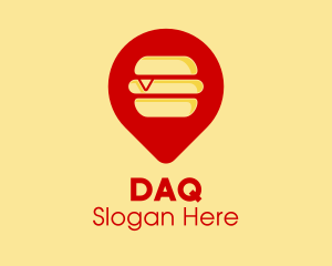 Burger Location Pin logo design