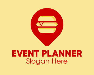 Destination - Burger Location Pin logo design