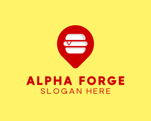 Burger Location Pin logo design