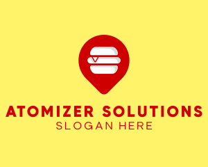 Burger Location Pin logo design