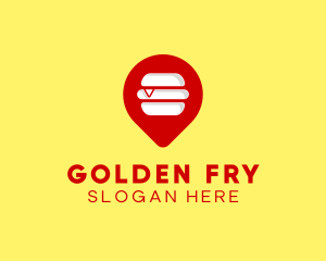 Burger Location Pin logo design