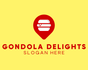 Burger Location Pin logo design