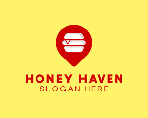 Burger Location Pin logo design