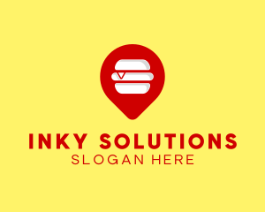 Burger Location Pin logo design