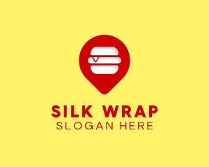 Burger Location Pin logo design