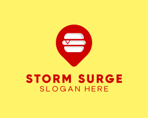 Burger Location Pin logo design