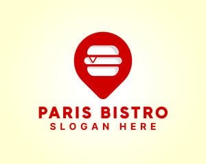 Burger Location Pin logo design