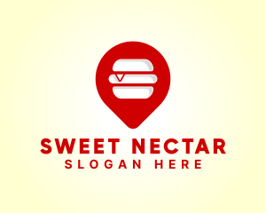 Burger Location Pin logo design