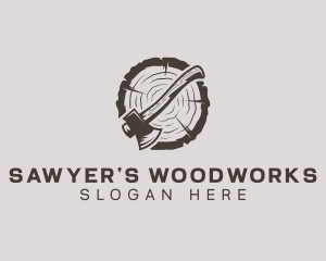 Sawyer - Wood Axe Woodwork logo design