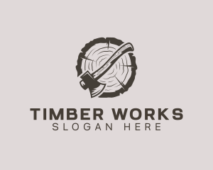 Wood Axe Woodwork logo design