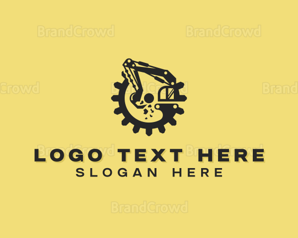 Excavator Gear Construction Logo