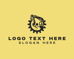 Demolition - Excavator Gear Construction logo design