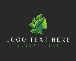 Human - Leaf Woman Wellness logo design