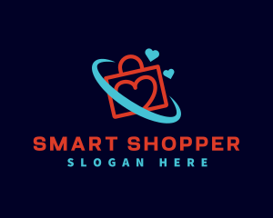 Shopper - Heart Bag Shopping logo design