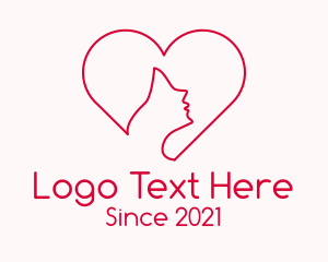 Romance - Minimalist Woman Heart logo design