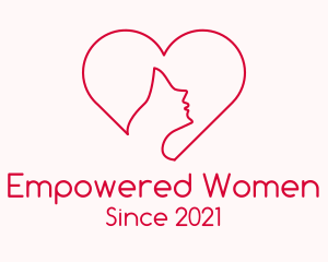 Minimalist Woman Heart logo design