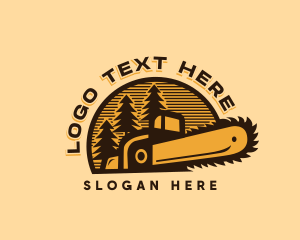 Chainsaw Logging Forest Logo