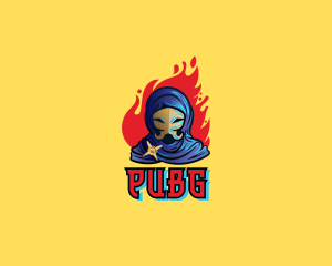 Skull Villain Fire Logo