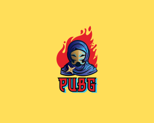 Skull Villain Fire logo design