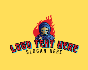 Fortnite - Skull Villain Fire logo design