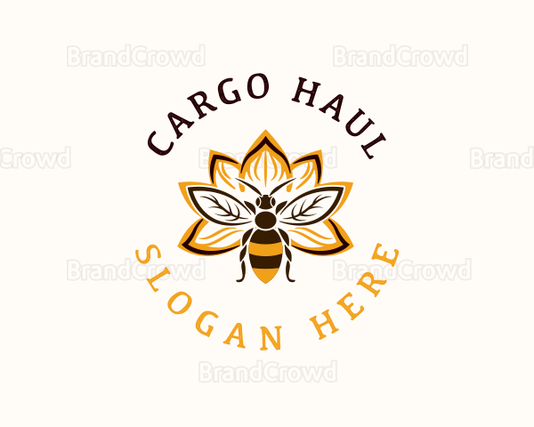 Bee Flower Wings Logo