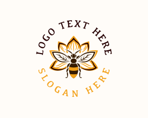 Bee Flower Wings Logo
