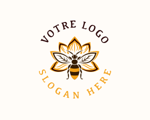 Bee Flower Wings Logo