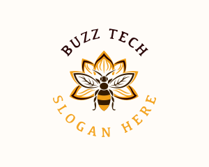 Bee Flower Wings logo design