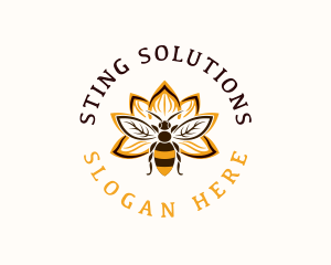 Sting - Bee Flower Wings logo design
