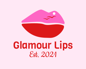 Summer Lips Makeup  logo design