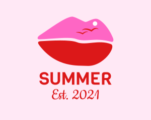 Summer Lips Makeup  logo design