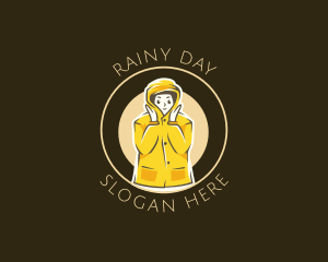 Lady Raincoat Fashion logo design