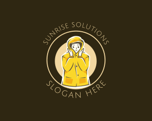 Lady Raincoat Fashion logo design