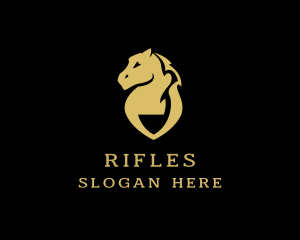 Gold Horse Shield Logo