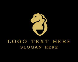 Gold - Gold Horse Shield logo design