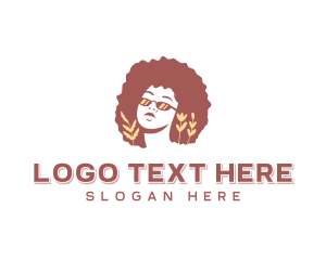 Curly - Floral Beauty Hairstyle logo design
