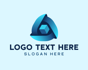 3d - 3D Triangle Cube logo design