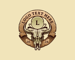 Vintage - Rustic Western Bull logo design