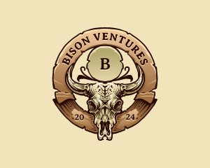 Rustic Western Bull logo design