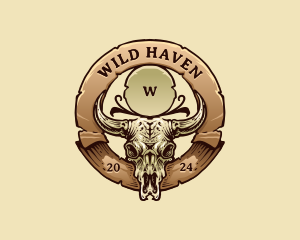 Rustic Western Bull logo design