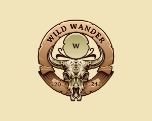 Rustic Western Bull logo design