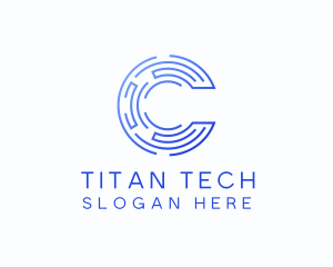 Technology Program Letter C logo design