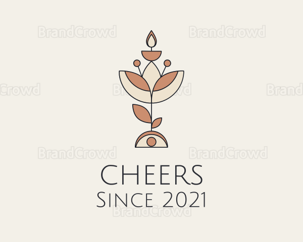 Flower Plant Candle Logo