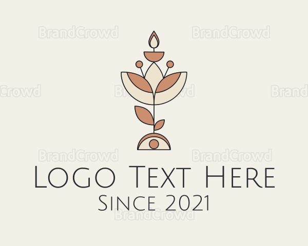 Flower Plant Candle Logo