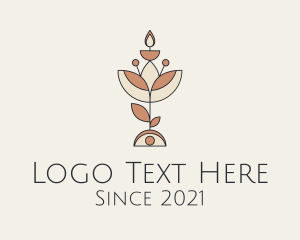 Massage Parlor - Flower Plant Candle logo design